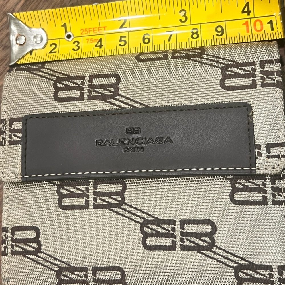 Balenciaga Brown Tri-Fold Wallet Canvas Leather - Picture 8 of 11